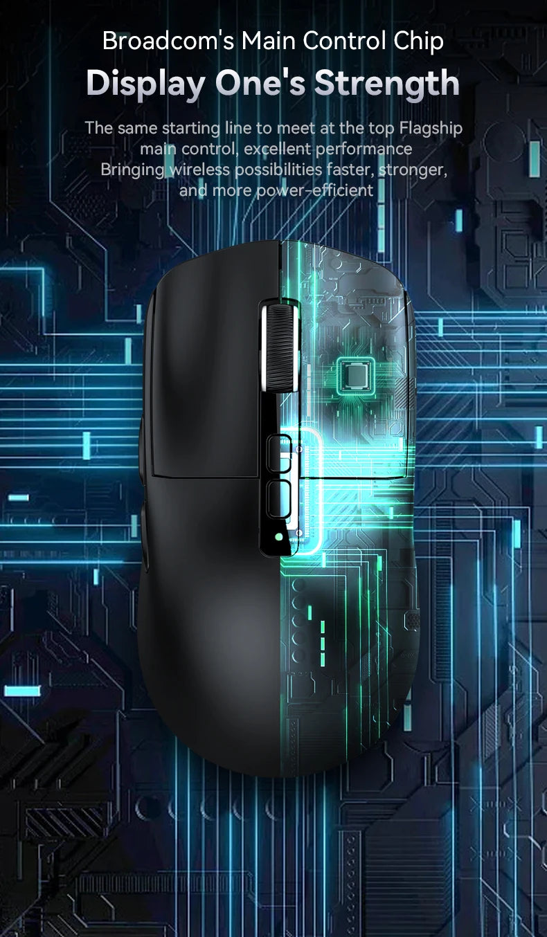 ATTACK SHARK X6 Mouse,PAW3395 Bluetooth Tri-Mode Connection,RGB Touch Magnetic Charging Base,Macro Gaming Mouse