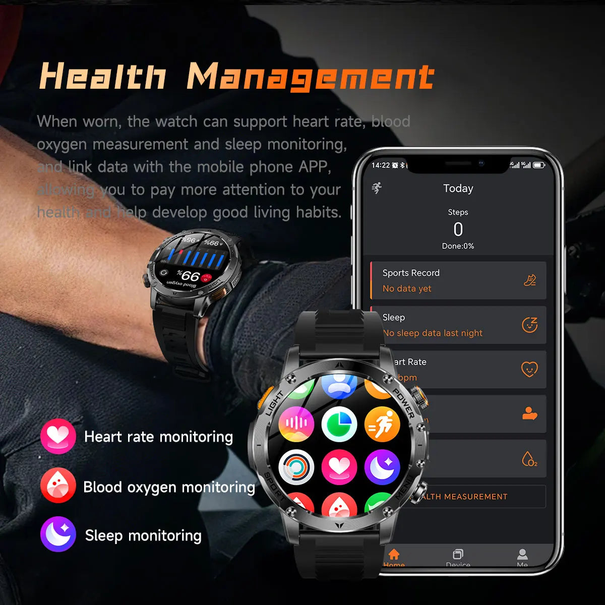 T-Rex 3 Ultra Smartwatch - 1000mAh Battery, 5ATM Waterproof, Heart Rate Monitor