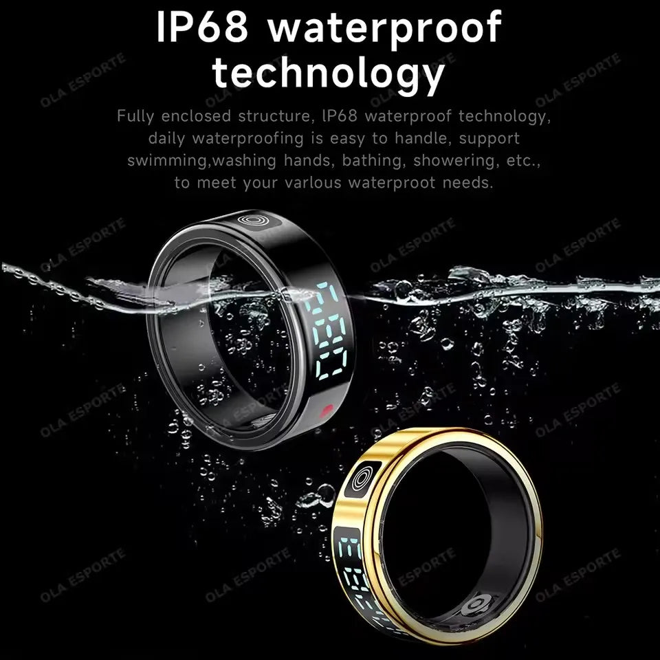 R12 Smart Ring - Display Screen, Wireless Charging, Health Tracker, Waterproof