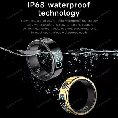 R12 Smart Ring - Display Screen, Wireless Charging, Health Tracker, Waterproof