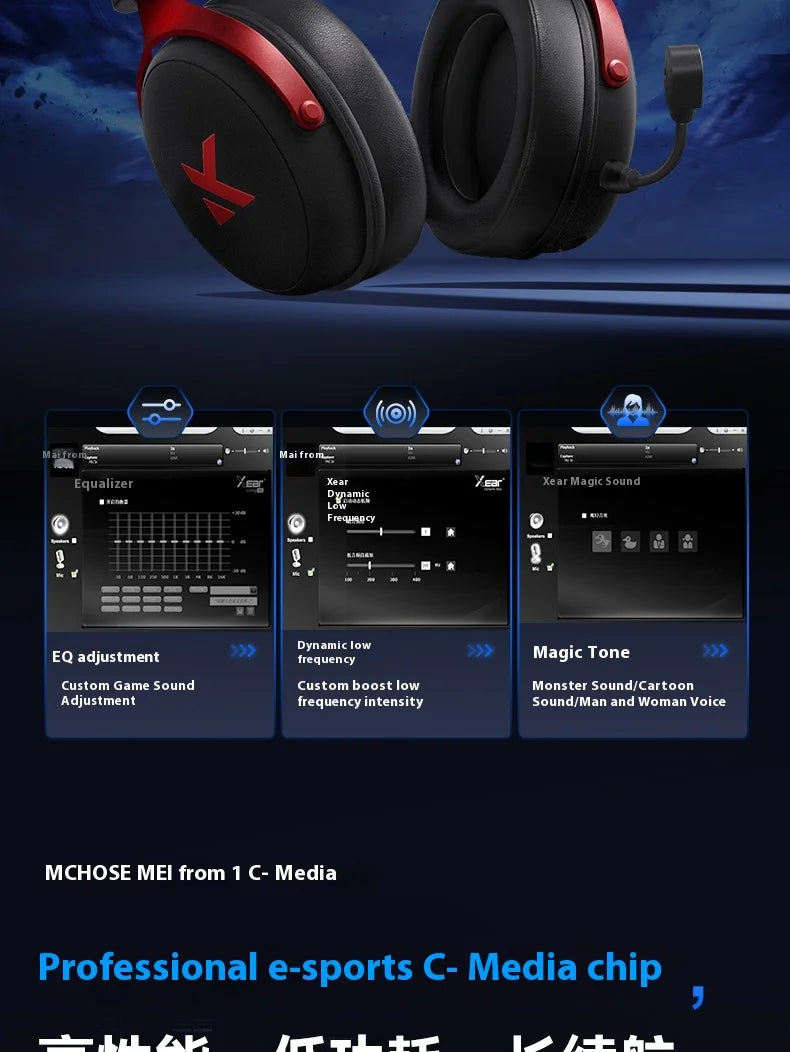 MCHOSE V9 Pro Gaming Headset - Tri-Mode, Hi-Res Audio, ANC