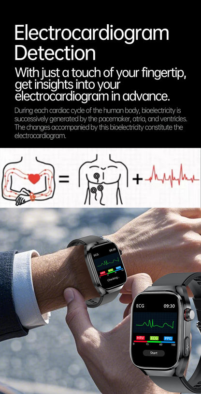 XIAOMI Health Smart Watch - ECG PPG Blood Pressure Oxygen Monitor with Bluetooth Call