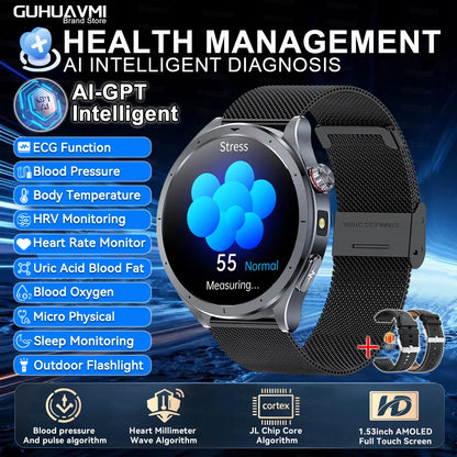 Health Smart Watch - ECG, Blood Pressure, Body Fat Analysis