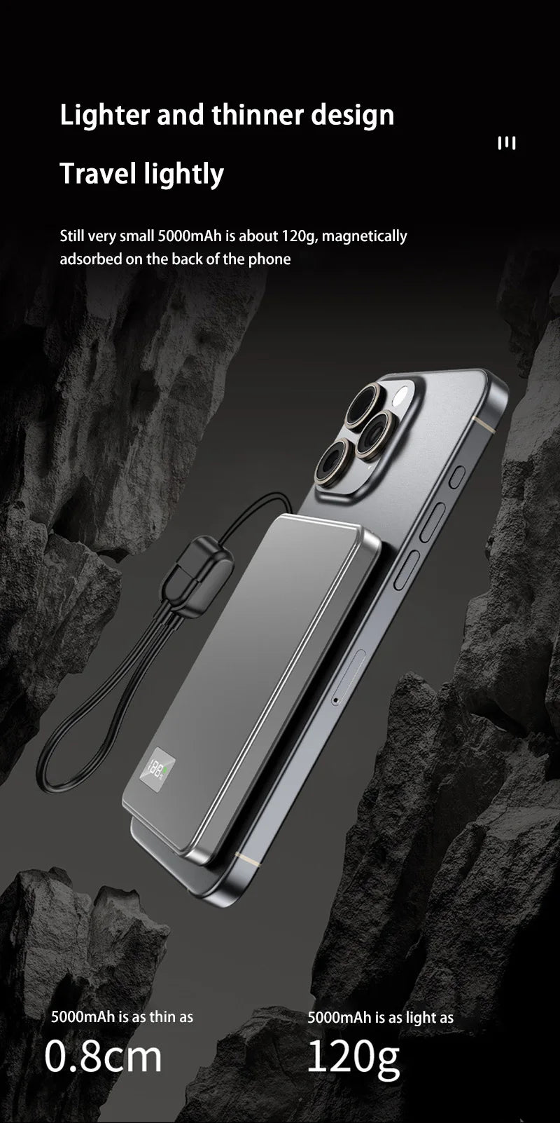 Xiaomi 500000mAh Portable Magnetic Wireless Power Bank PD22.5W Fast Charging External Battery for Magsafe For iPhone Samsung