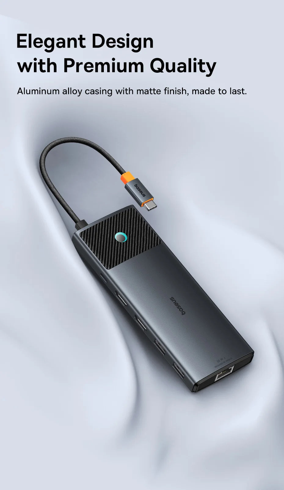 Baseus USB C HUB Dual HDMI 8K 4K Adapter 10-in-1 USB 3.2 10Gbps Splitter with RJ45 SD TF Type C PD 100W for MacBook Pro Air HUB