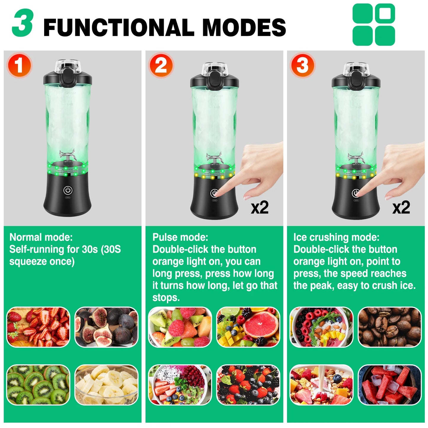 Portable Blender 600ML USB Rechargeable
