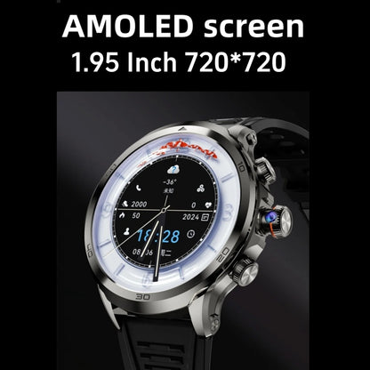 H19 Android Smartwatch - 190° Rotary Camera, GPS, 1.95" AMOLED