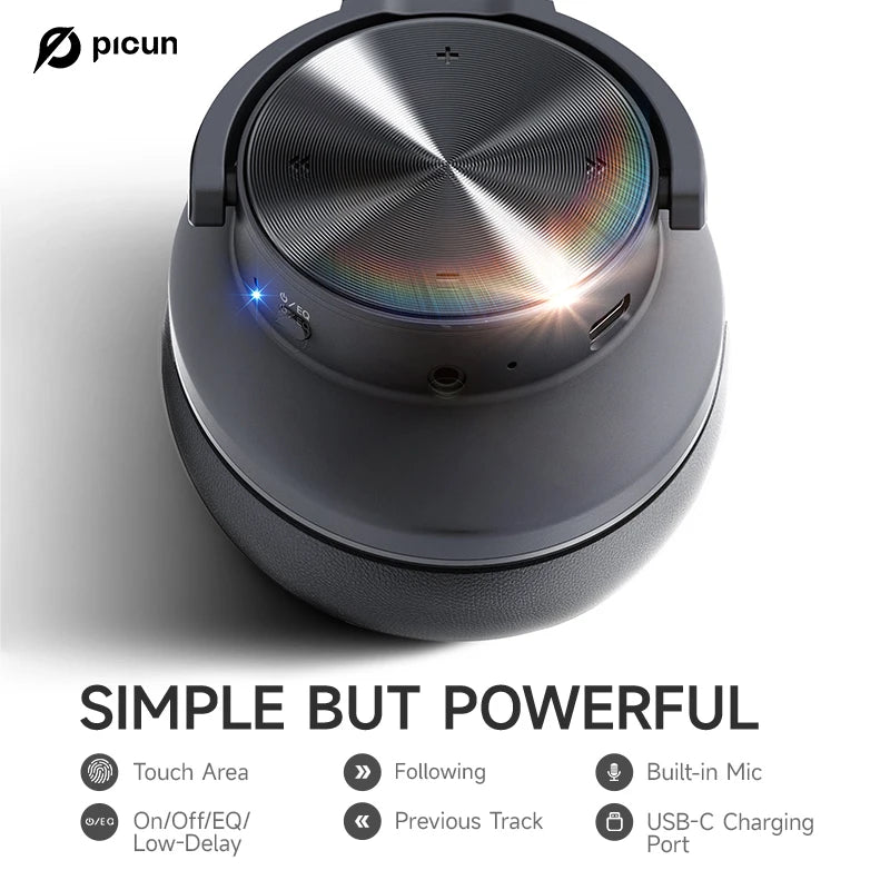 Picun B8 Wireless Headphones - 120H Battery, 3 EQ Modes