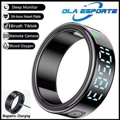 R12 Smart Ring - Display Screen, Wireless Charging, Health Tracker, Waterproof