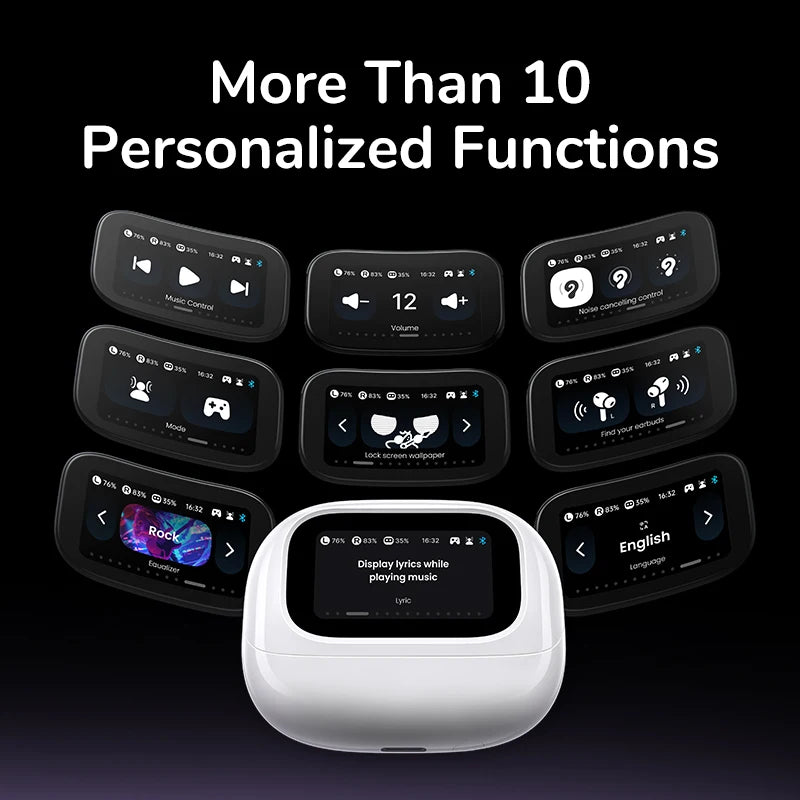 UGREEN ClipBuds Magic LCD Screen TWS Earphones - 52dB ANC Bluetooth Earbuds