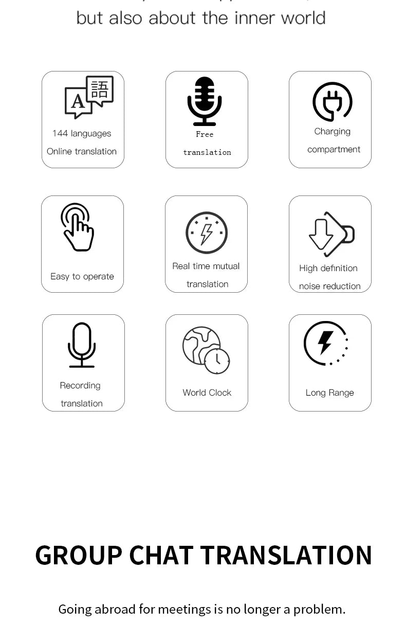 New Wireless Bluetooth Smart Voice Translation Headset Real-time Translation Chinese and English Learning Translation Headphones