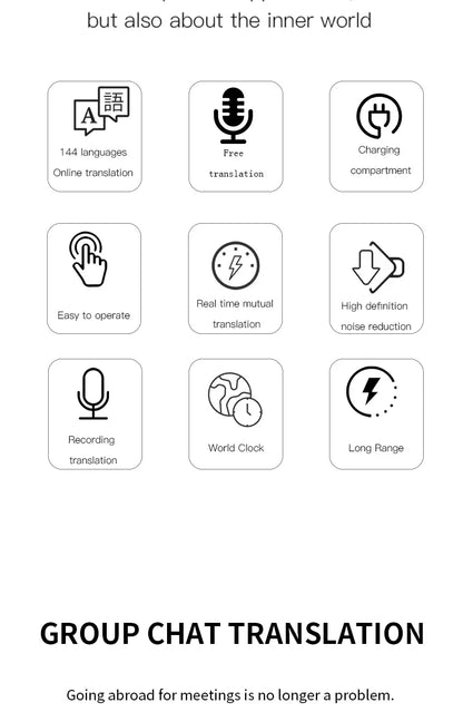 New Wireless Bluetooth Smart Voice Translation Headset Real-time Translation Chinese and English Learning Translation Headphones