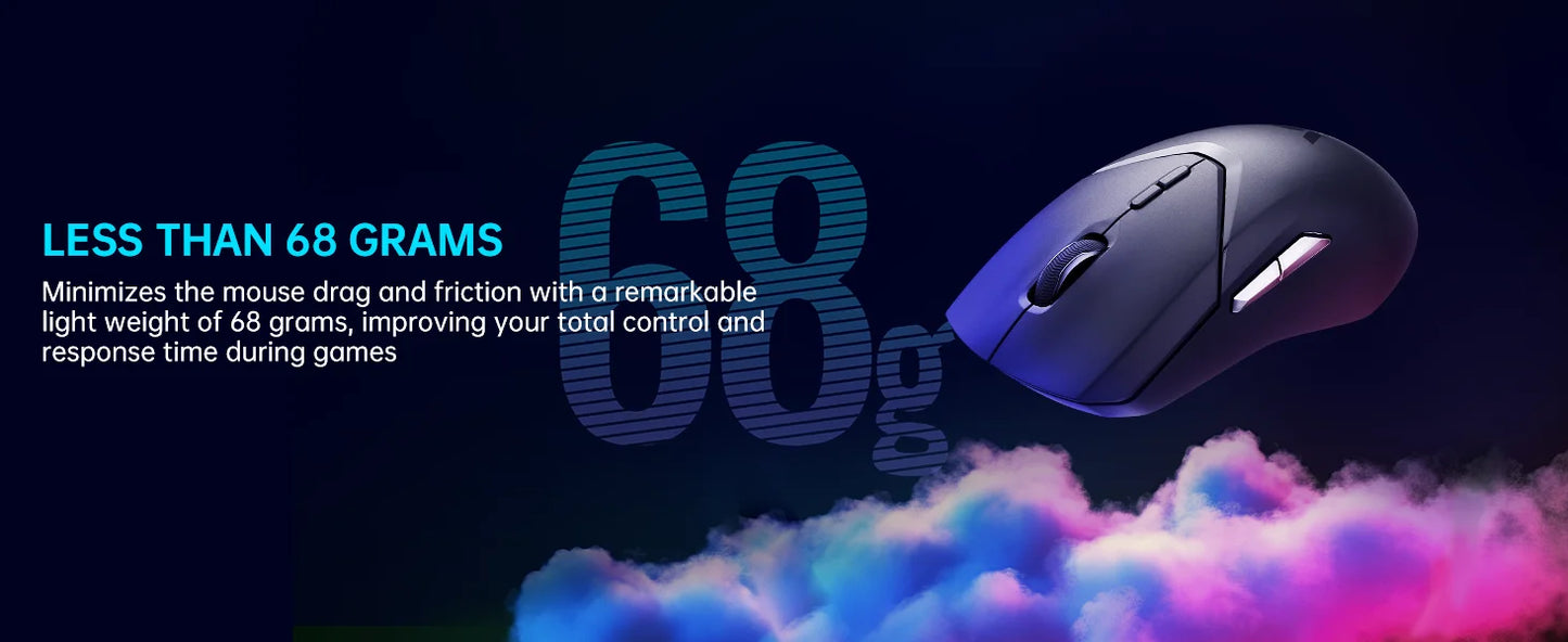 Rapoo VT9PRO PAW3398 Wireless Gaming Mouse 26000DPI 68g Lightweight Wired Wireless Mouse 160H Super Long Battery Life