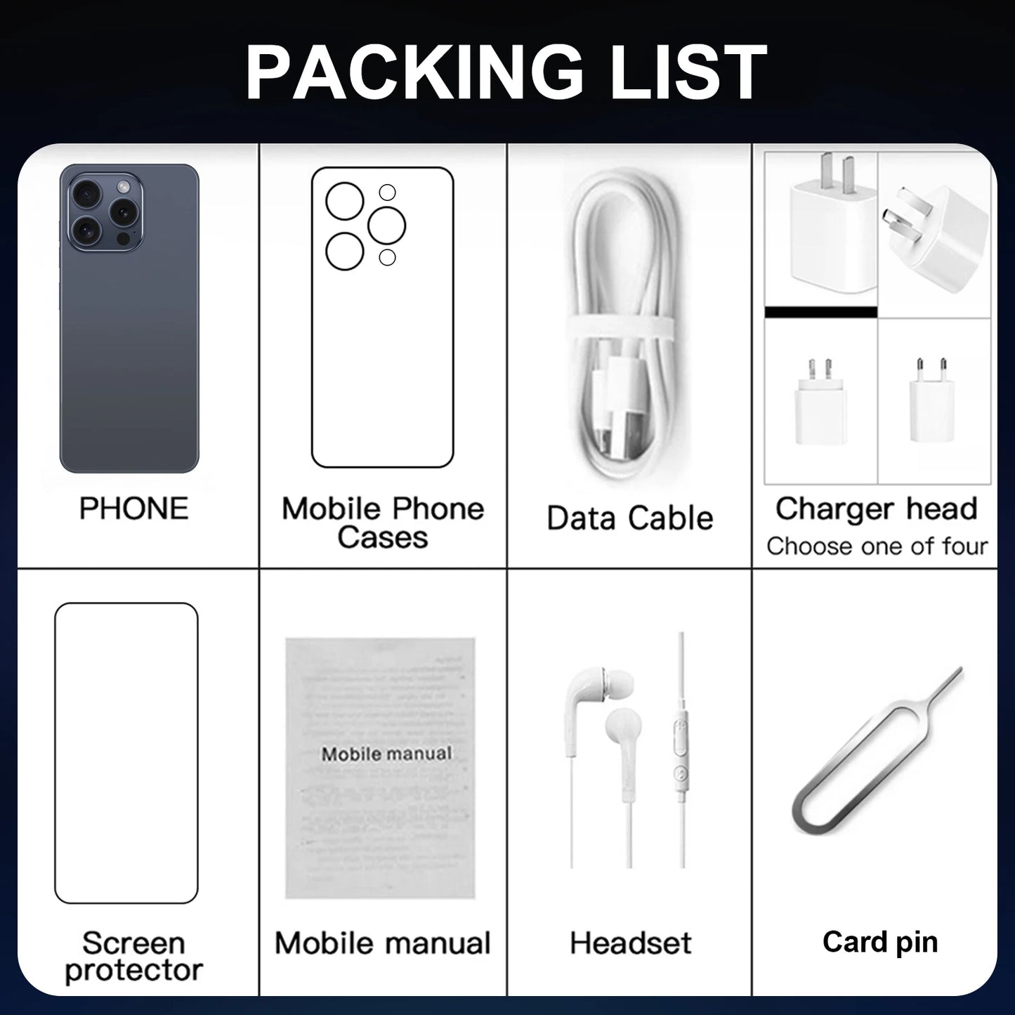 I16 Pro Max 2026 New HOT 6.8inch HD Global Edition Original Smart Dual Card 6800mAh Battery Facial Recognition Function