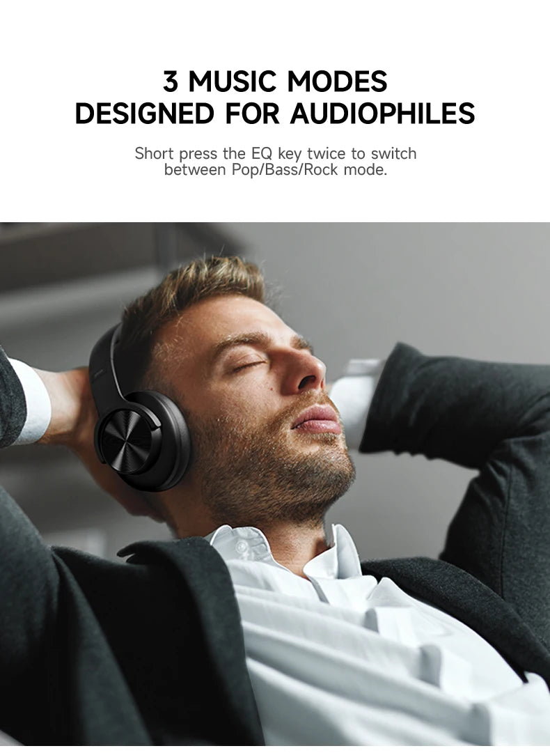 Picun B8 Bluetooth Headphones - 120H Playtime Over-Ear Wireless Headset