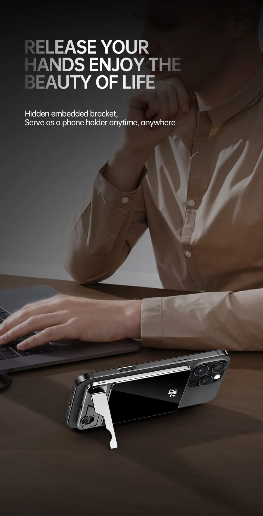 10000mAh Ultra Slim Power Bank for MagSafe,Magnetic Wireless 20W Fast Charging Portable Battery For iPhone Samsung Xiaomi iWatch