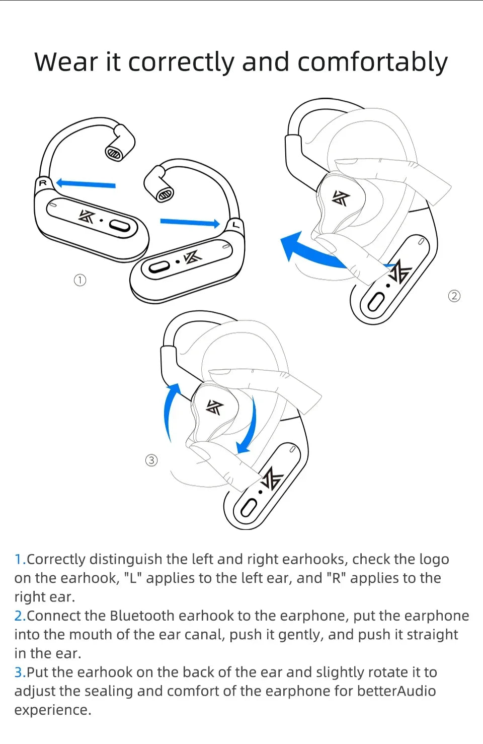 KZ AZ09 HD Bluetooth Wireless Adapter - Upgrade Cable with Charging Case