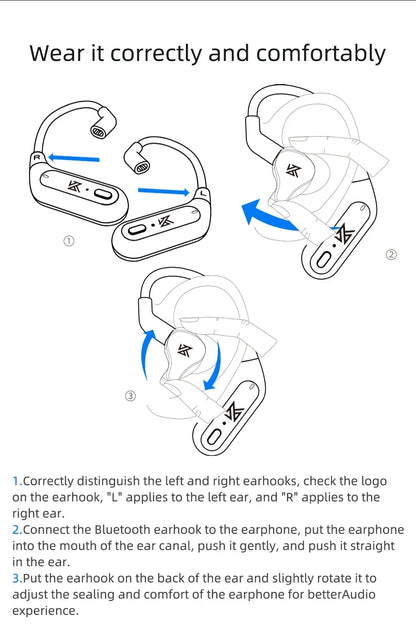 KZ AZ09 HD Bluetooth Wireless Adapter - Upgrade Cable with Charging Case