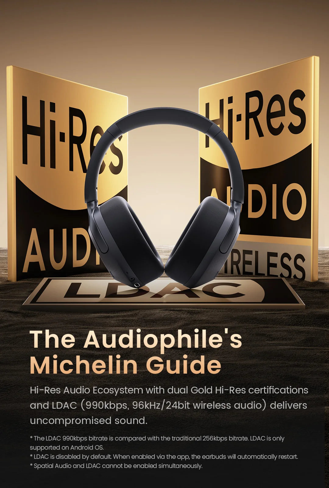 HAYLOU S40 ANC Headphones - 50dB Noise Canceling, Hi-Res Audio, Bluetooth 6.0