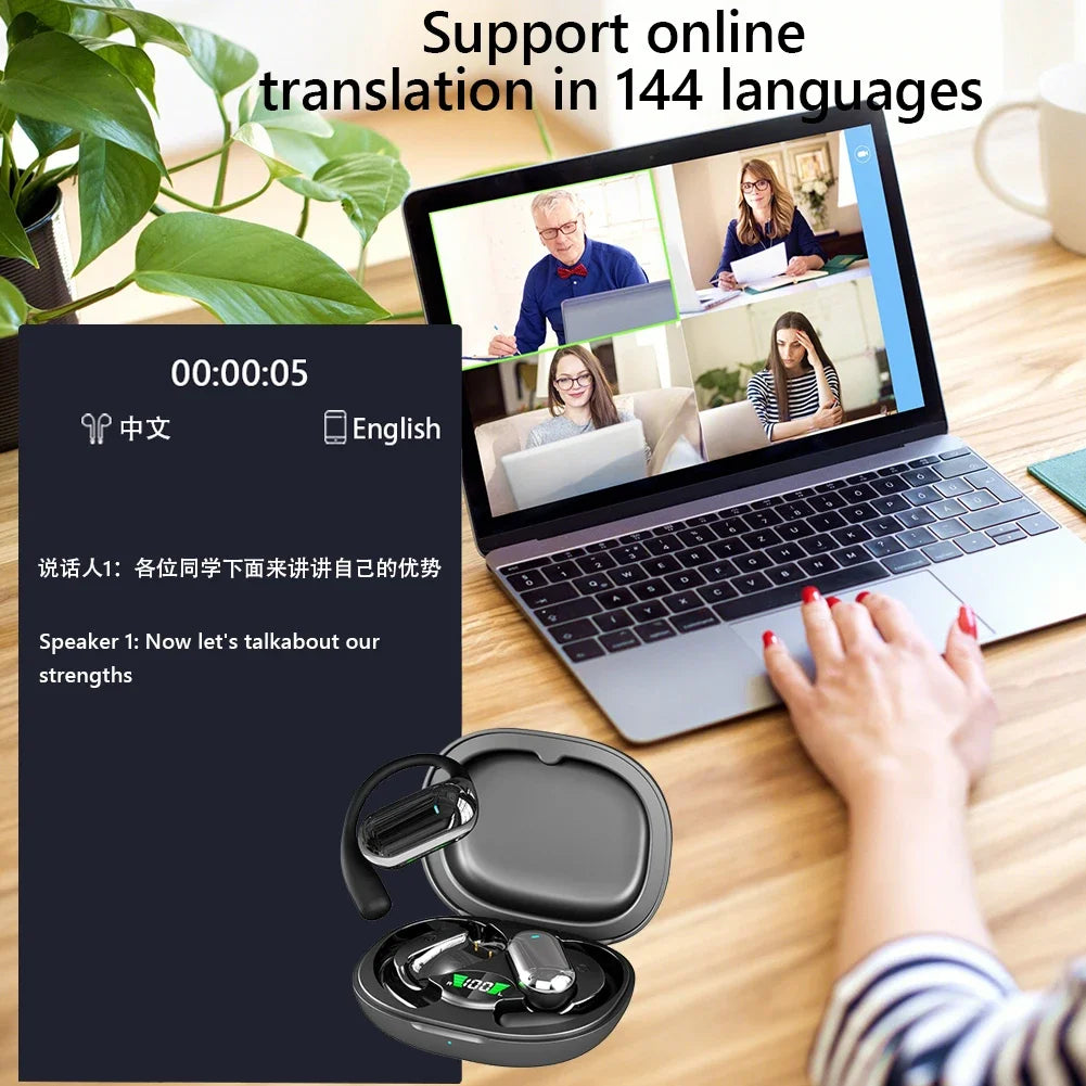 AI Translator Earbuds - 144 Languages Real-Time Translation