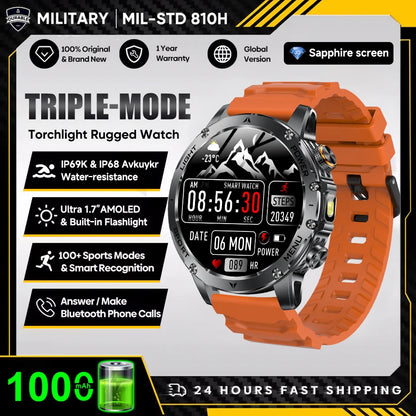 T-Rex 3 Ultra Smartwatch - 1000mAh Battery, 5ATM Waterproof, Heart Rate Monitor
