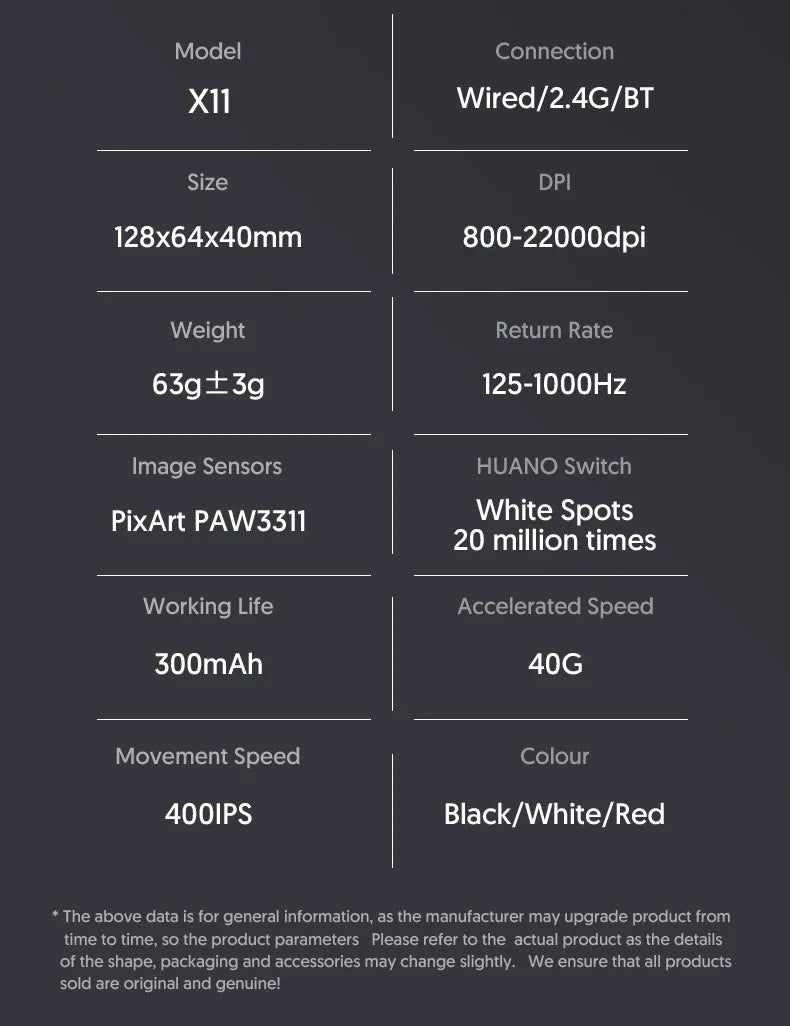 Attack Shark X11SE X11 PAW3311 Bluetooth Mouse, Triple Mode Connectivity, Touch Magnetic Charging Dock, Ultra-Light Gaming Mouse