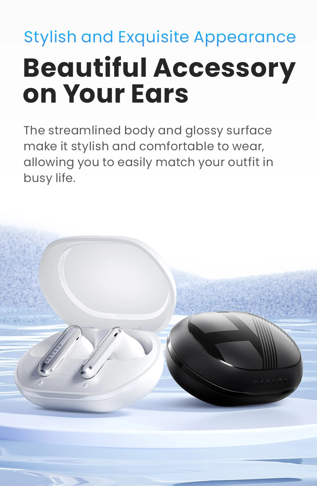 HAYLOU Mori Pro Wireless Earbuds - 43dB ANC, Bluetooth 5.4