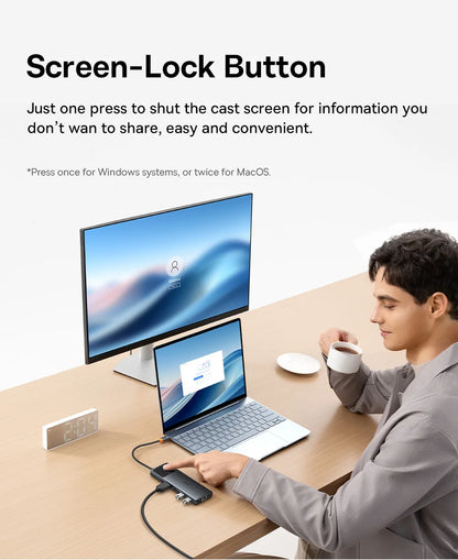 Baseus USB C HUB Dual HDMI 8K 4K Adapter 10-in-1 USB 3.2 10Gbps Splitter with RJ45 SD TF Type C PD 100W for MacBook Pro Air HUB