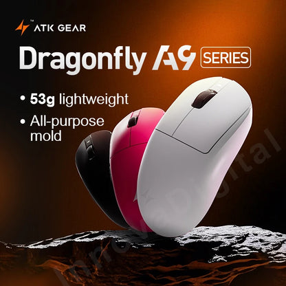 ATK Dragonfly A9 Ultra Wireless E-sports Gaming Mouse Ultra-lightweight Tri-mode Dual 8K Ergonomic Mice A9 Plus PAW3395/3950