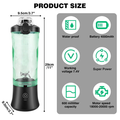 Portable Blender 600ML USB Rechargeable