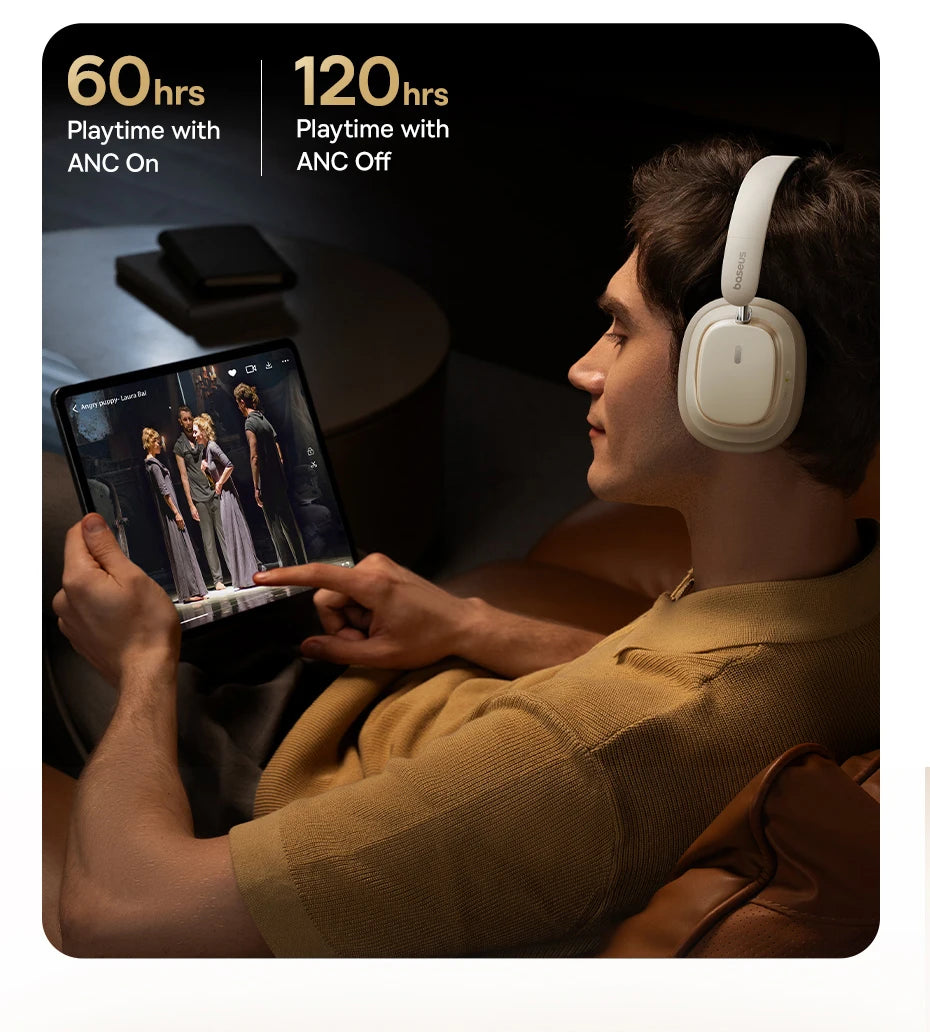 Baseus Bowie H1s Wireless Headphones - 46dB ANC, 120H Battery