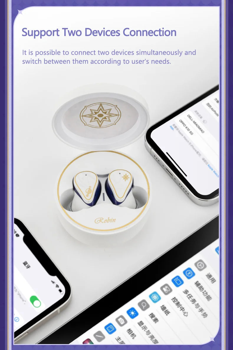 MOONDROP ROBIN Earphone Honkai Star Rail Robin's Earphones TWS Hybrid Dynamic Driver + Planar Driver ANC TWS Earphones