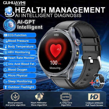 Health Smart Watch - ECG, Blood Pressure, Body Fat Analysis