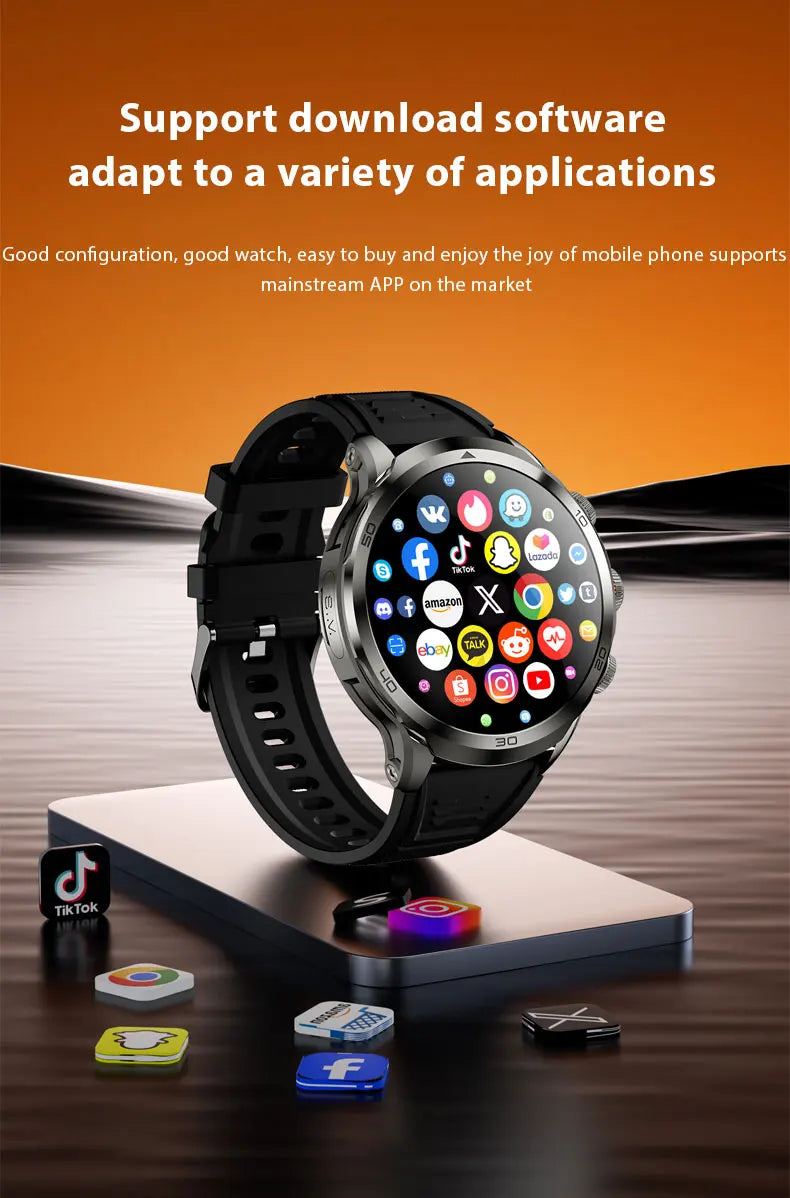 H19 Android Smartwatch - 190° Rotary Camera, GPS, 1.95" AMOLED