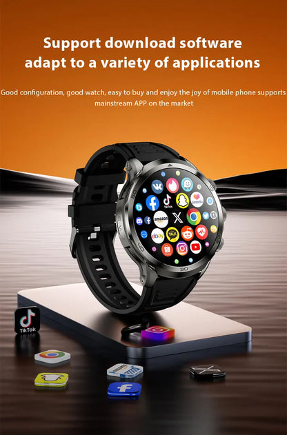 H19 Android Smartwatch - 190° Rotary Camera, GPS, 1.95" AMOLED