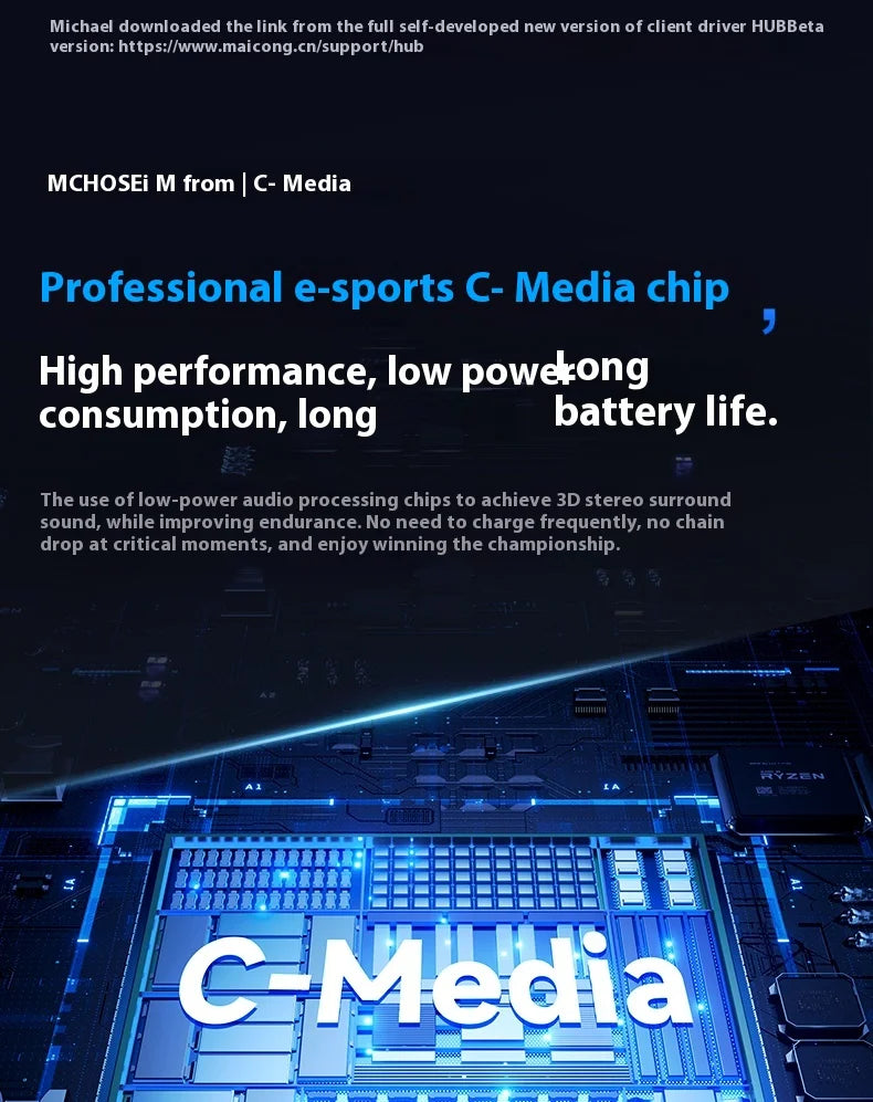 MCHOSE V9 pro Wireless Bluetooth Headset with Three Mode Microphone Noise Reduction Dynamic Sound Low Delay Office And Gaming