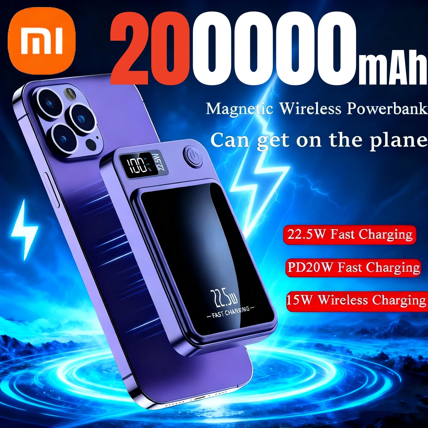 Xiaomi 200000mAh Wireless Magnetic Power Bank