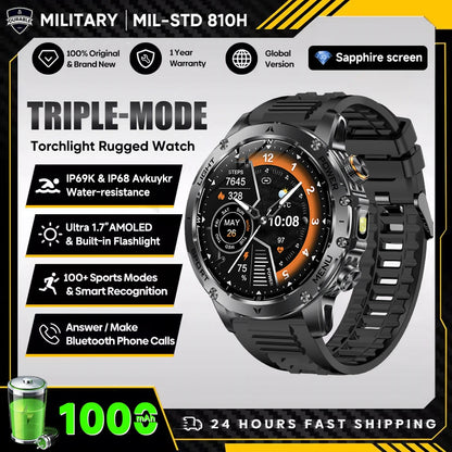 T-Rex 3 Ultra Smartwatch - 1000mAh Battery, 5ATM Waterproof, Heart Rate Monitor