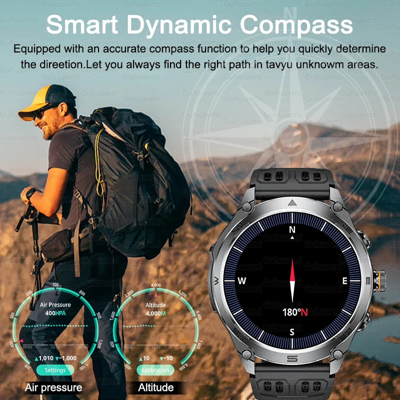 Men's GPS Smartwatch - 1.75" AMOLED, 10ATM, 1000mAh Battery