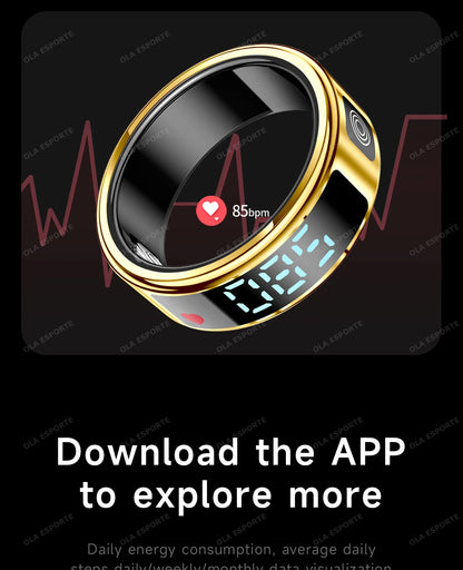 R12 Smart Ring - Display Screen, Wireless Charging, Health Tracker, Waterproof