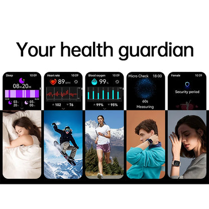 AI Smart Watch - HRV+PPG Blood Pressure Monitor, IP68 Waterproof