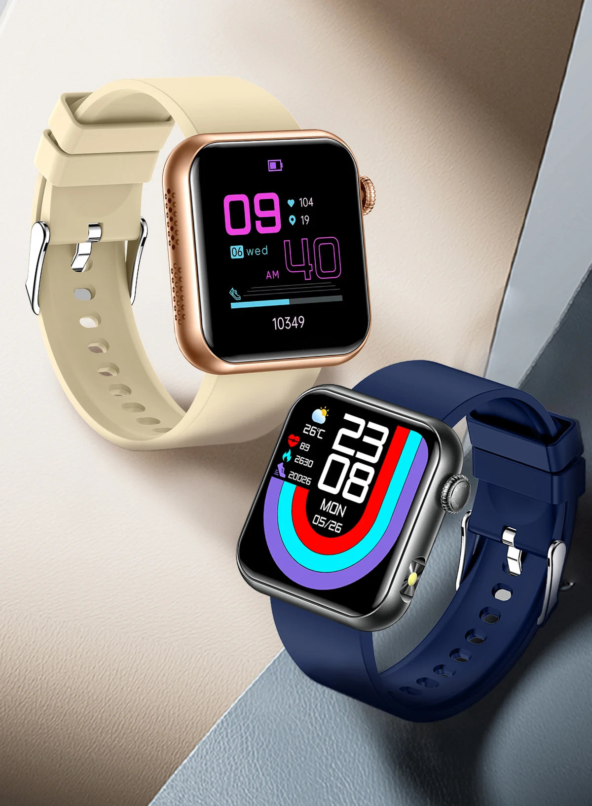 AI Smart Watch - HRV+PPG Blood Pressure Monitor, IP68 Waterproof