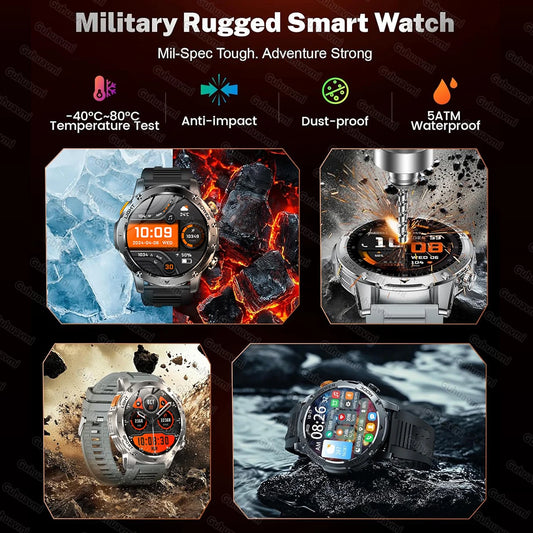T-Rex 3 Ultra Smartwatch - 1000mAh Battery, 5ATM Waterproof, Heart Rate Monitor