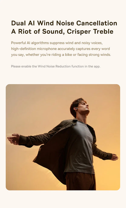 Baseus Bowie M2s Ultra Wireless Earphones Smart Screen 52dB Noise Cancelling Bluetooth 5.4 Headphones 3D Audio Spatial Earbuds