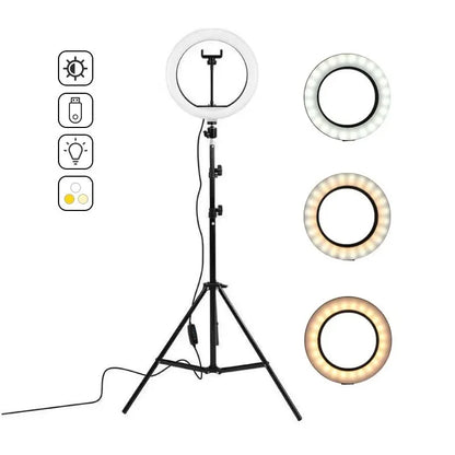 2" LED Ring Light with Tripod & Remote for TikTok & Video