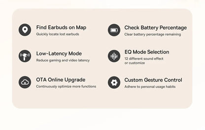 Baseus Bowie M2s Ultra Wireless Earphones Smart Screen 52dB Noise Cancelling Bluetooth 5.4 Headphones 3D Audio Spatial Earbuds