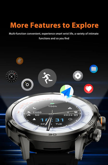 H19 Android Smartwatch - 190° Rotary Camera, GPS, 1.95" AMOLED