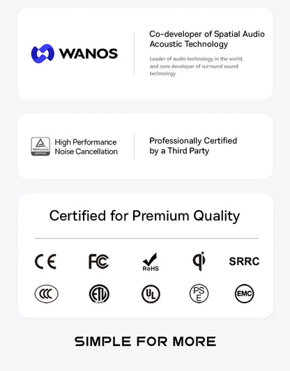 Baseus Bowie 30 Wireless Earphones 50dB Noise Reduction 65Hrs Long Playtime Bluetooth 5.3 Earbuds 6 Mics AI Call Clear Big Bass