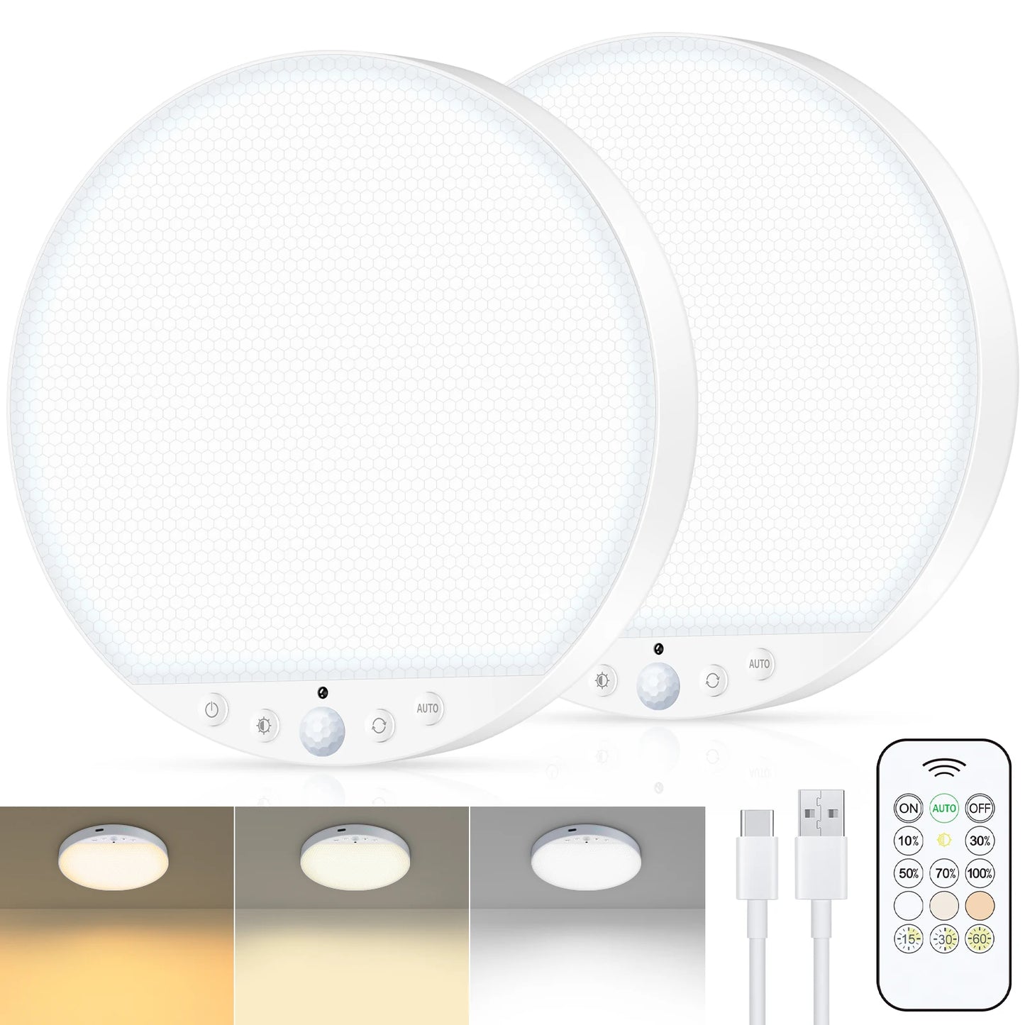 WILLED 8W Rechargeable Motion Sensor Ceiling Light with Remote 5000mAh battery Magnetic LED for Shower Garage Hallway Closet