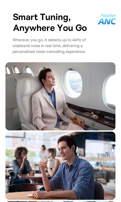 Baseus EP10 Pro ANC Earbuds Wireless Bluetooth 6.0 Earphones 50dB Realtime Adaptive Headphones 6 Mic Hi-Res LDAC IP55  Ear buds